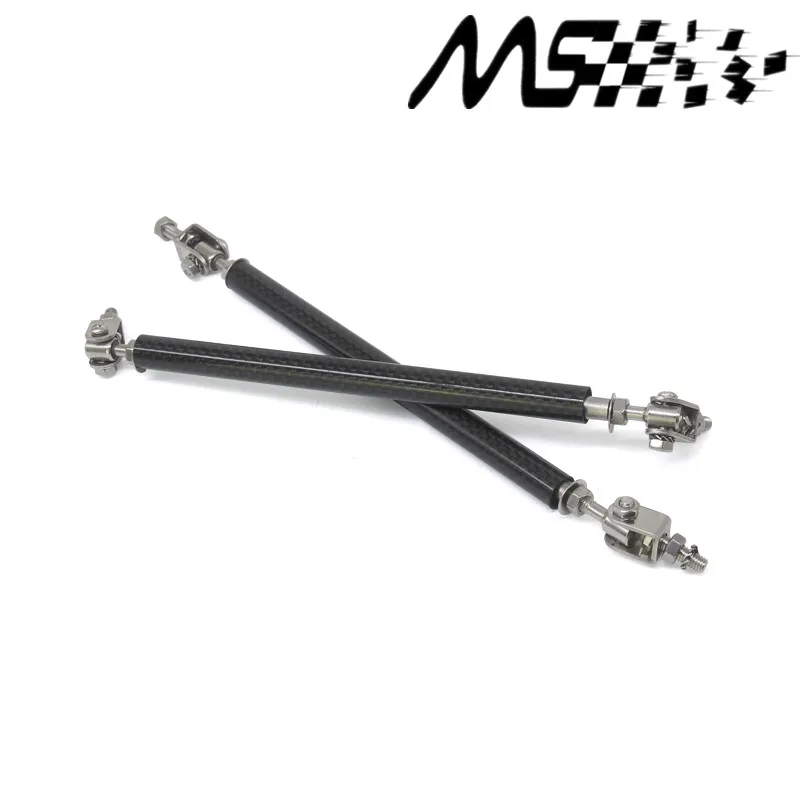 

Universal Adjustable Racing Carbon Fiber look Front Bumper Lip Splitter Rod Strut Tie Bar Support Kit front bumper