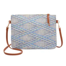 Новинка, летняя Женская тканая пляжная сумка в богемном стиле, в полоску, на плечо, Женская Повседневная сумка для покупок, цветочные сумки-мессенджеры