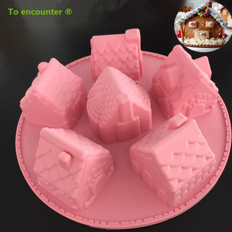 25,8*25,8*6,5 см 215 г замок желе формы силиконовые рождественский дом торт форма для выпечки и печенье торт инструменты для украшения