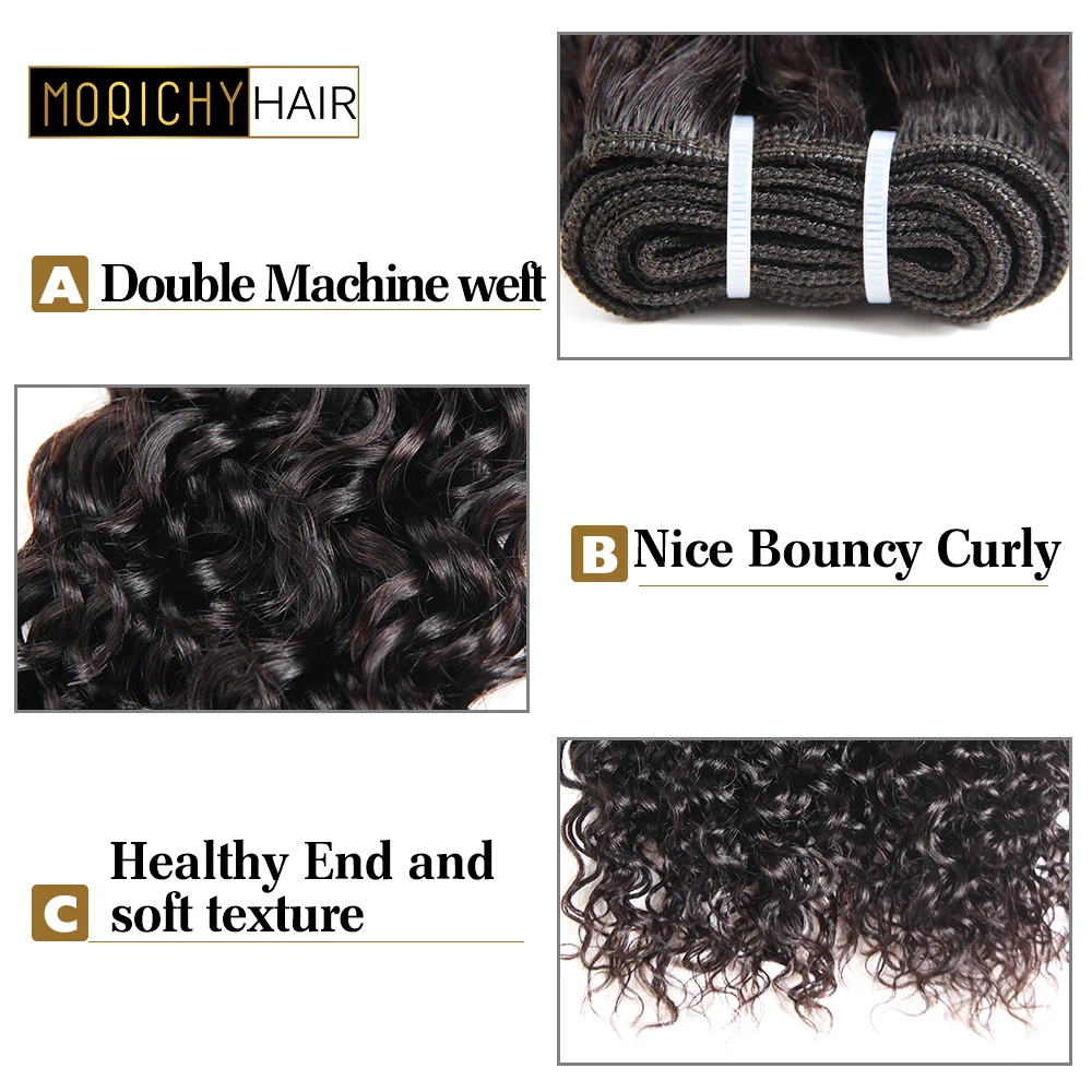 Morichy Water Wave Bundles With Closure Brazilian Human Hair Weave 3 Bundles With Closure Remy Hair Extension Natural Color Morichy Water Wave Bundles With Closure Brazilian Human Hair Weave 3 Bundles With Closure Remy Hair Extension Natural Color