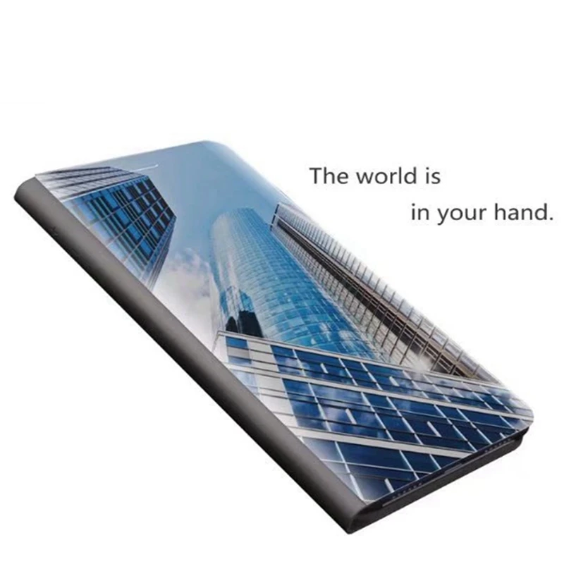 Luxury Clear View Mirror Smart Flip phone Cases For Huawei P8Lite (2017) / P9Lite Mobile Accessories PU Leather |