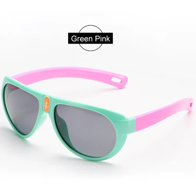 Ralferty ребенок TAC гибкие детские солнцезащитные очки мальчики девочки поляризованные солнцезащитные очки супер легкие солнцезащитные очки пилота 824 - Цвет линз: Green Pink