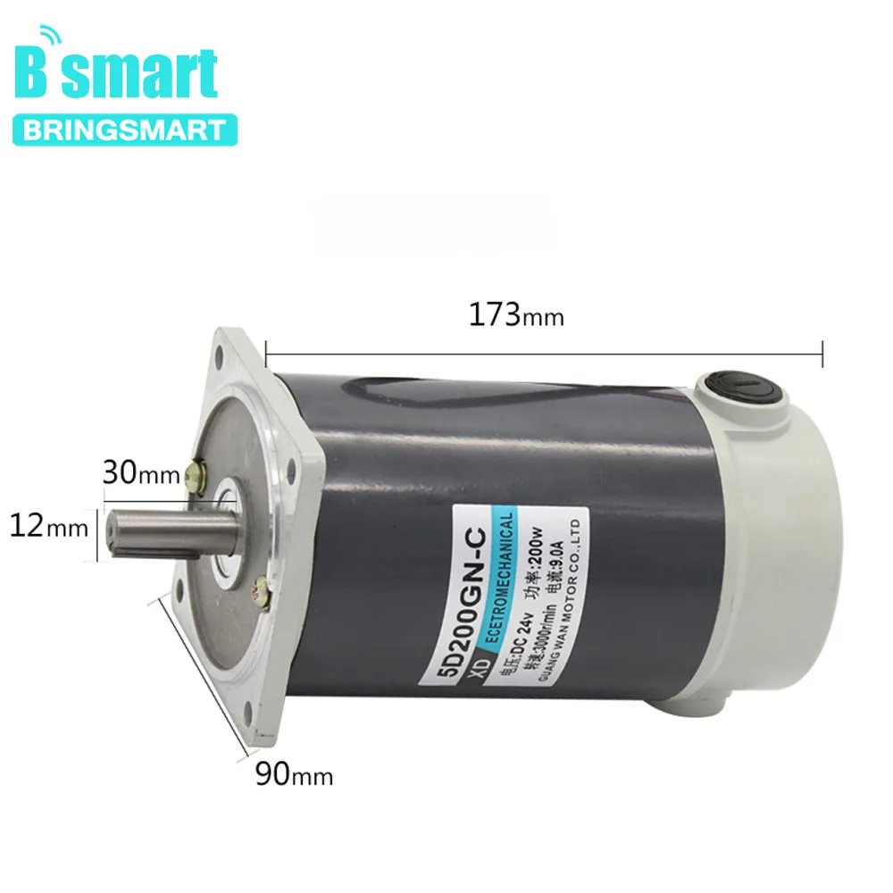 5D200GN-CC DC 12 вольт редукторные двигатели 1800 об/мин 200 Вт 24 В постоянного тока постоянный магнит 3000 об/мин высокоскоростной двигатель с высоким крутящим моментом Регулируемая скорость