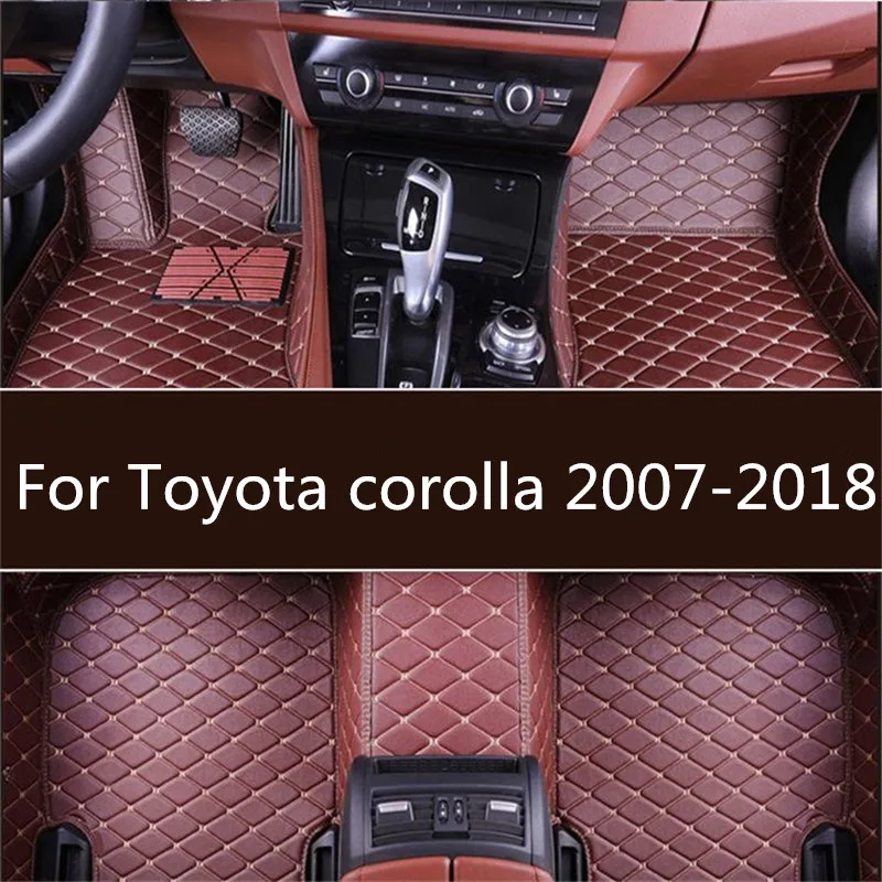 Кожаные автомобильные коврики для Toyota corolla 2007- пользовательские автомобильные накладки для ног автомобильный коврик