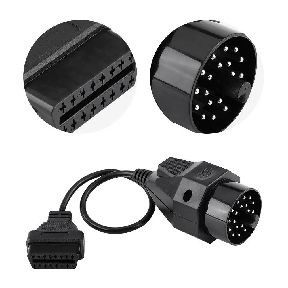 For BMW E36 E38 E39 E4620 Pin to 16 Pin OBD2 Adapter Connector Scanner Cable Durable PIN Female Connector Mayitr