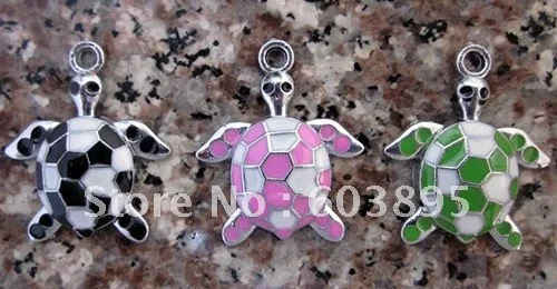 

100Pcs/Lots Zinc Alloy Metal Enamel tortoise Charms 29*24mm