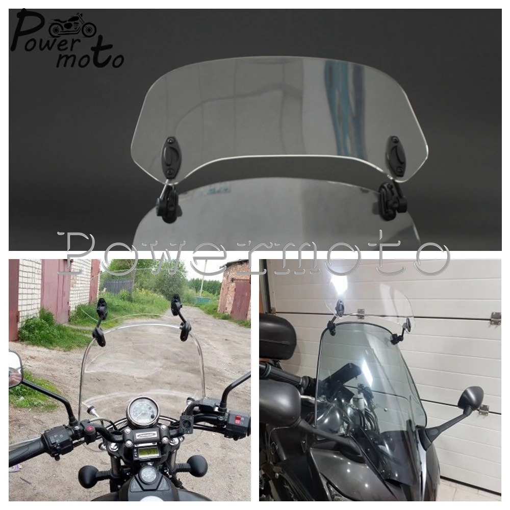 

Universal Adjustable Bolt-On Variable Spoiler Extension Windshield Screen Air Deflector For Honda BMW KAWASAKI YAMAHA Triumph