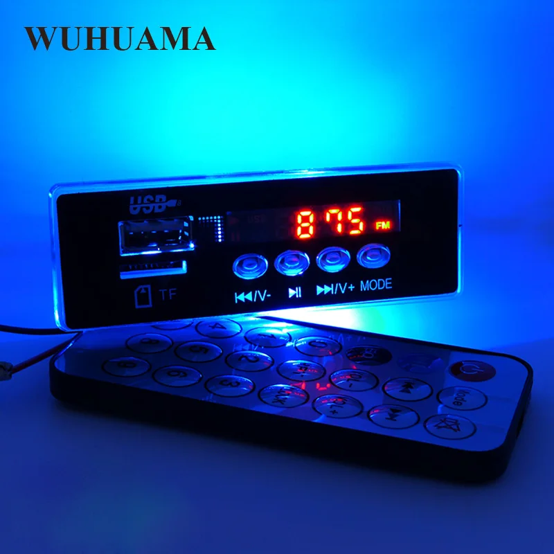 

Blue LED Back light MP3 WMA Decoder Board Audio Module TF U Disk GMT+8 Time Display DIY Module