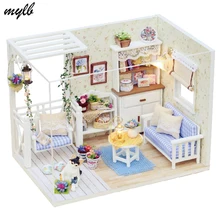 Падение кукла мебель Diy Миниатюрный Пылезащитный чехол 3D деревянный кукольный домик игрушки для детей подарки на день рождения котенок дневник