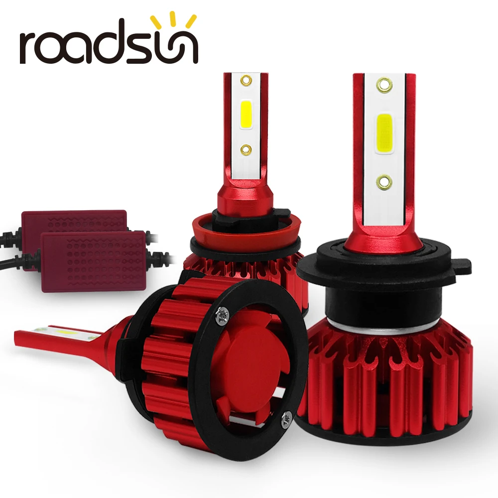 Beste Roadsun Auto Koplamp Led H7 H8 H11 9006 9005 HB3 HB4 H4 LED Automotivo Lamp 12 v 8000Lm 6000 k spot Gloeilamp Auto Accessoires