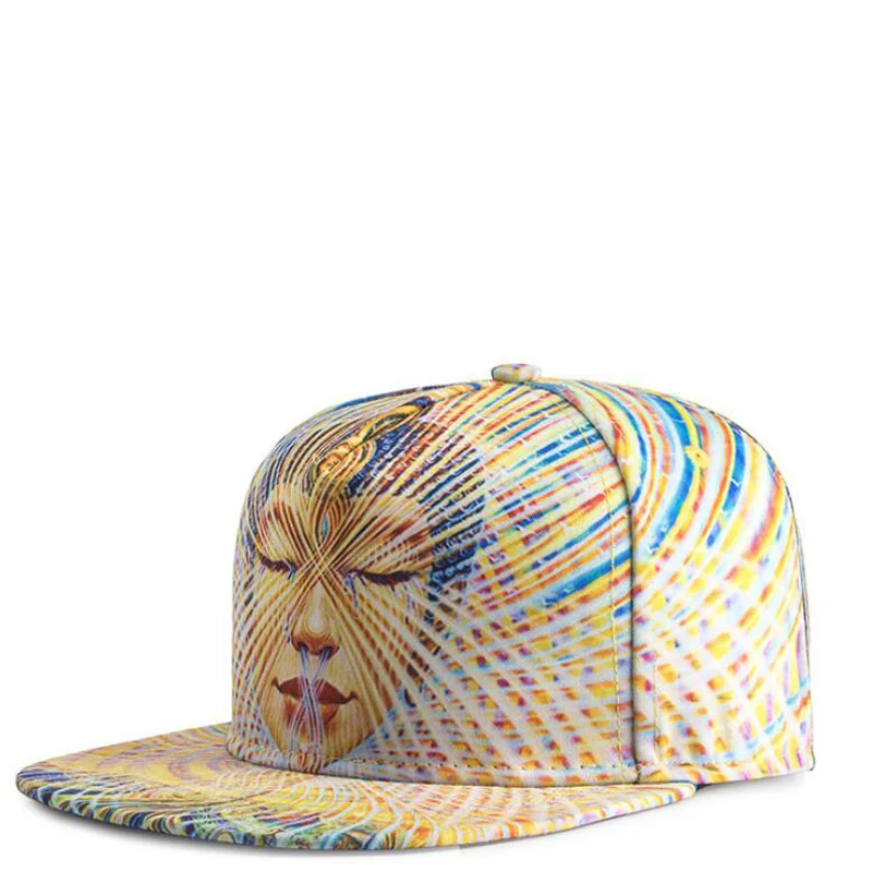 

2019 Fashion Trends Men Women Hat Hats 3D Digital Print Heat Transfer Buddha Hip Hop Baseball Cap Caps Snapback Bone Adjustable