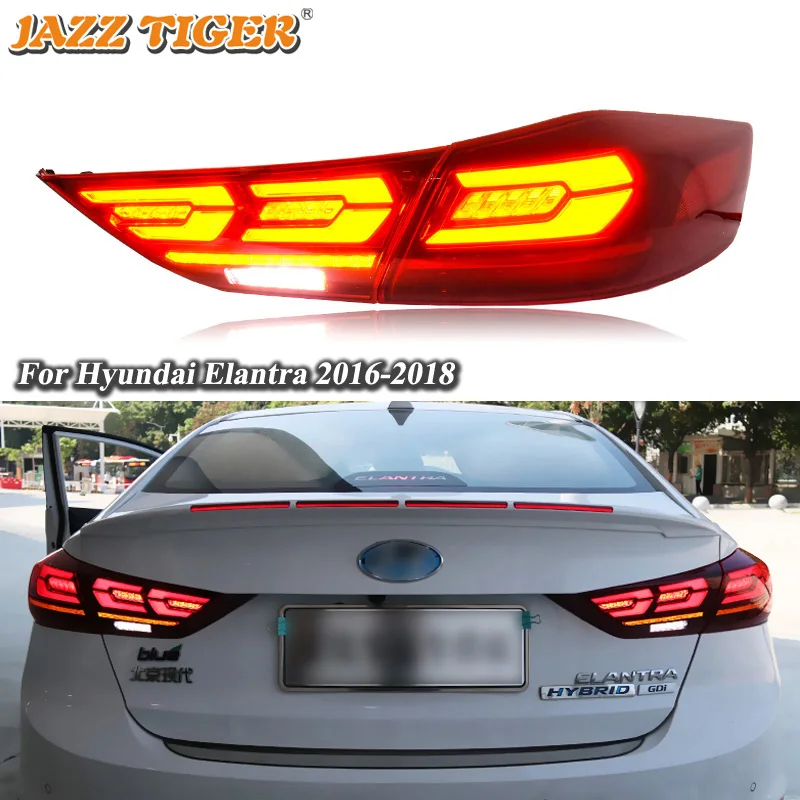 

Rear Fog Lamp + Brake Light + Reverse Light + Dynamic Turn Signal Car LED Tail Light Taillight For Hyundai Elantra 2017 2018