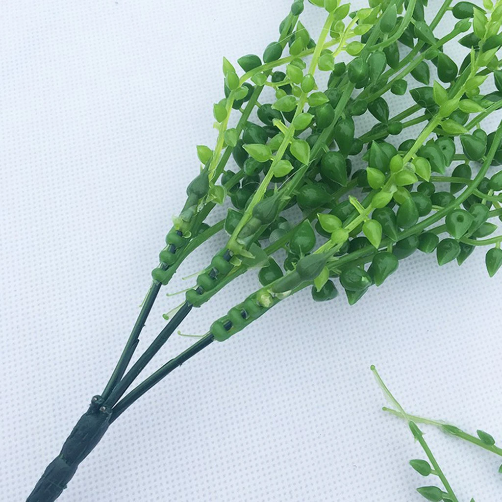 Realistic Artificial Hanging String of Pearls Wicker Faux Succulent Greenhouse Plants for Home Garden Wedding Party Decoration