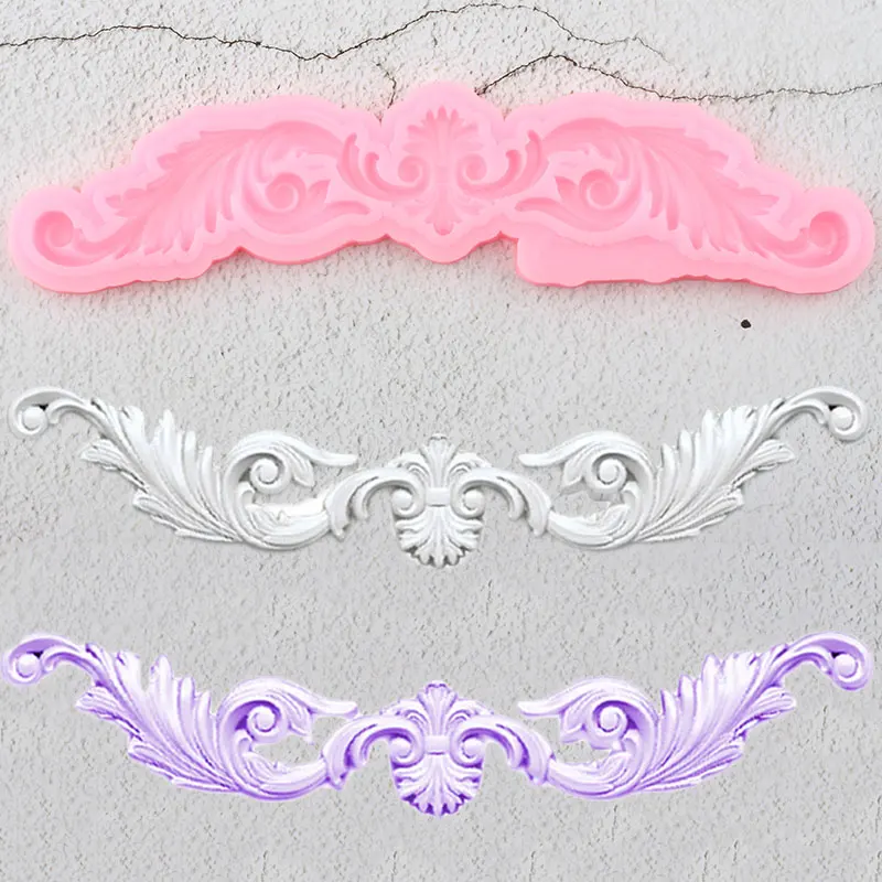 Sugarcraft силиконовые формы для тортов облегчение прокрутки помадка инструменты