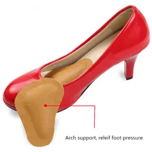Стельки из коровьей кожи для поддержки стопы, амортизирующие ударные массажные Нескользящие женские туфли на высоком каблуке, защищающие стопы, правильные плоскостопие
