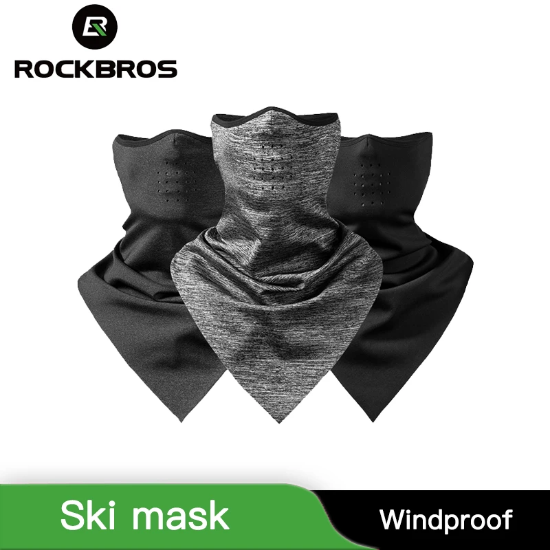 ROCKBROS وشاح الدافئة الصوف الحرارية تنفس الدراجات تشغيل على الجليد دراجة نارية التزلج قناع الوجه الشتاء يندبروف قناع للتزلج