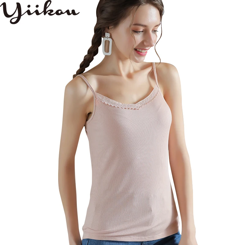 

Spring new modal Korean version of the female lace bottom strap vest small fresh wild thread slim Sling vest