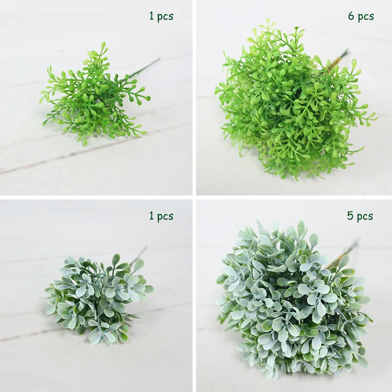 JAROWN Artificial Plants Simulation Flower Flocking Plastic Grass Wedding Home Garden Decor Landscape Wall Handmade DIY Material (26)