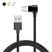 90 градусов L Форма usb type C Магнитный кабель 5 в 2.1A USB-C type-C адаптер быстрой зарядки Магнитный зарядный кабель для телефонов usb type-C