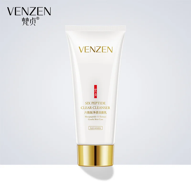 

VENZEN Six peptides Cleanser Deep Clean Shrink Pores Oil control Hydrating Whitening Gentle Foaming Cleanser 100g