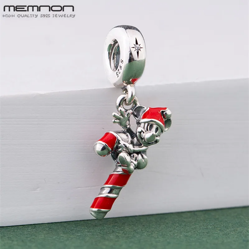 

Memnon cartoon Christmas Santa candy charms 925 Sterling Silver charm Fit beads Bracelets DIY for women fashion Jewelry making