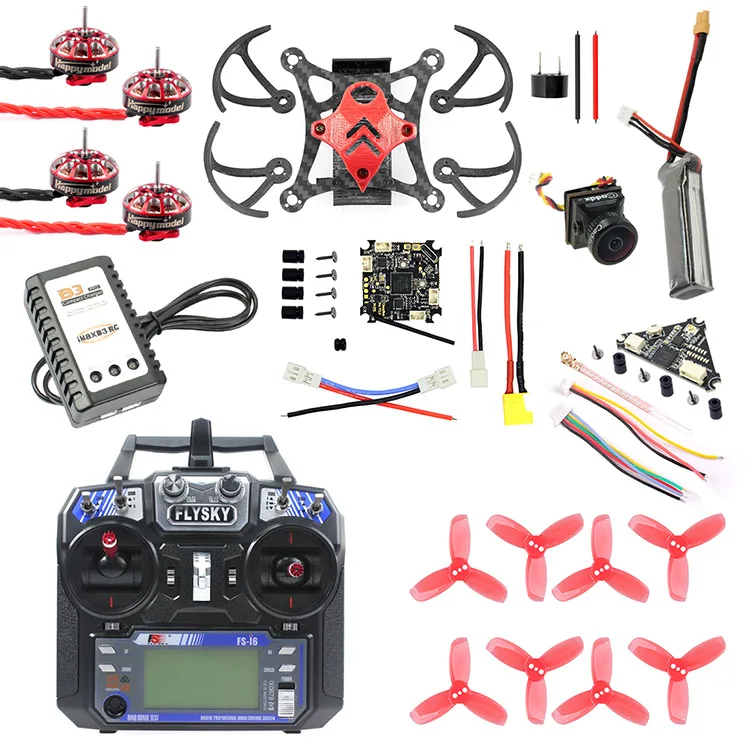 T85 85 мм FPV гоночный Дрон BNF рамка Комплект Crazybee F4 Pro V2.0 1-3 S FC EX1102 9000KV двигатель Turbo Eos2 FPV камера - Цвет: Basic Flysky With TX