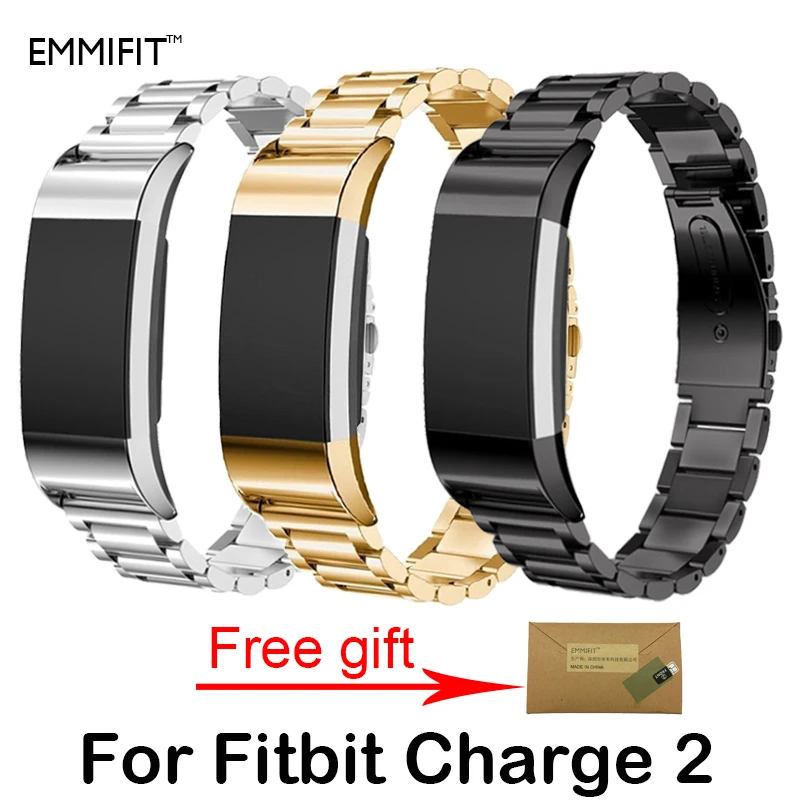 

EMMIFIT Metal Strap For Fitbit charge 2 band strap Stainless Steel Bracelet For fitbit charge2 Wristbands Replace Accessories