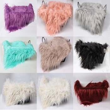 

50*60CM Newborn Photography Props Blanket Faux Fur Basket Stuffe Photo Prop Background Babies Soft Basket Photo