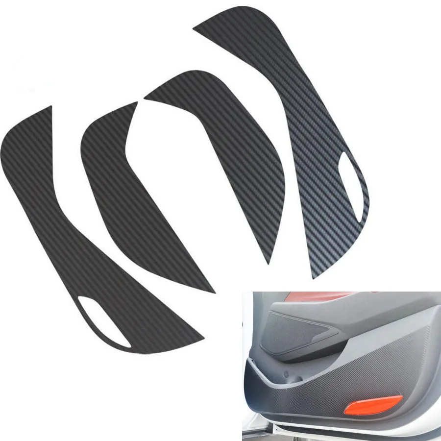 

New Carbon Fiber Car Interior Door Side Anti-kick Anti Kick Protective Flim Decal Sticker For Hyundai Tucson 2015 2016