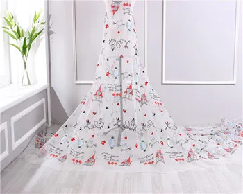 

Royal organza embroidery lace top fabric for DIY prince princess dress skirt