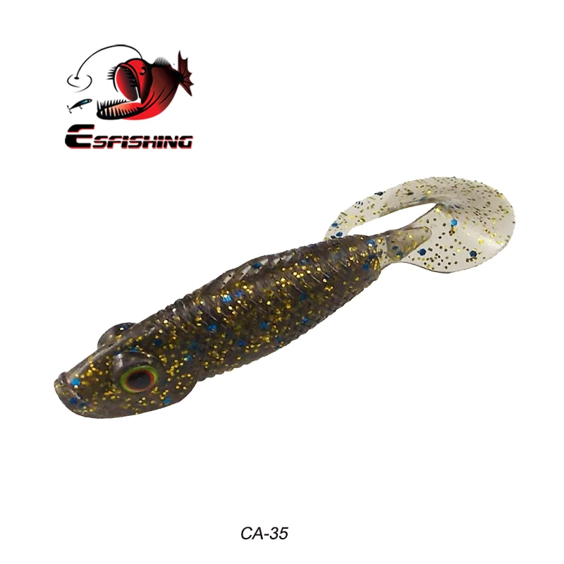 Рыболовные приманки Esfishing Grub PRO Wriggler, 72 мм, 6 шт., 5 г, мягкие рыболовные приманки с большим хвостом, приманка для ловли рыбы, ракета, бас, приманка для щуки - Цвет: CA35