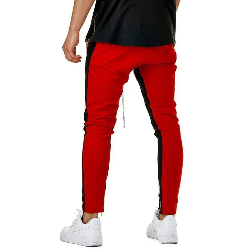 Shujin 2019 New Men Skinny Pant Bodybuilding Sportwear Bottom Male Causal Drawstring Patchwork Trousers Streetwear Plus Size