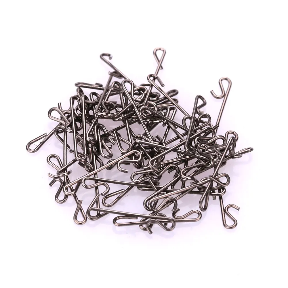 

50pcs Fishing Line Braid Knotless Connectors 1.3-2cm Barrel Swivel Lures Tackle