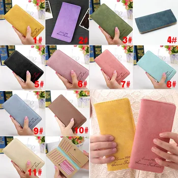 

New Fashion Vintage Women Purse Female Slim Long Wallet Card Holder Bag Matte Leather Wallets LXX9