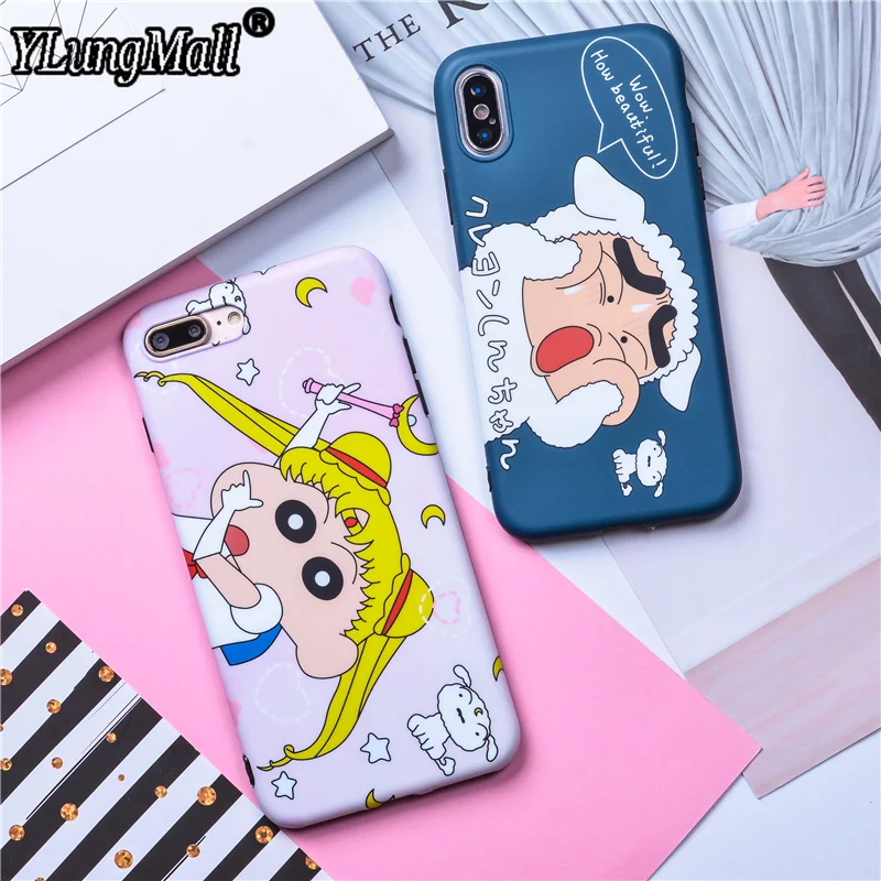 

Crayon Shinchan Case for iPhone 6 6S 7 8 Plus Case Silicone Cute Shin Chan Soft IMD Back Cover Cases for iPhone X XS MAX XR Case