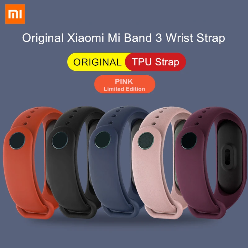 Оригинальный ремешок на запястье Xiaomi Mi Band 3 4 черный синий оранжевый винно красный