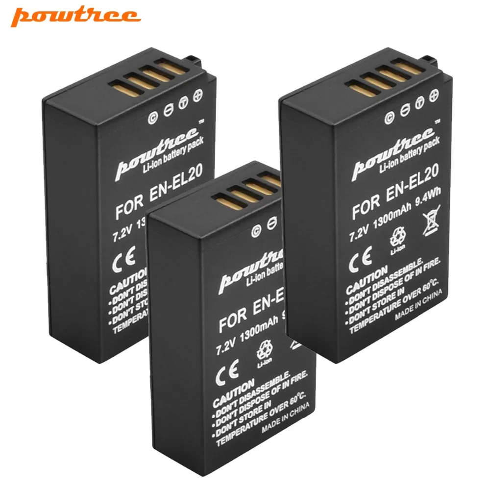 

3X 1300mAh AKKU EN-EL20 EN EL20 ENEL20 Rechargeable Li-Ion Battery batteries for NIKON 1 J1 J2 J3 S1 Camera Drop shipping z1 L15
