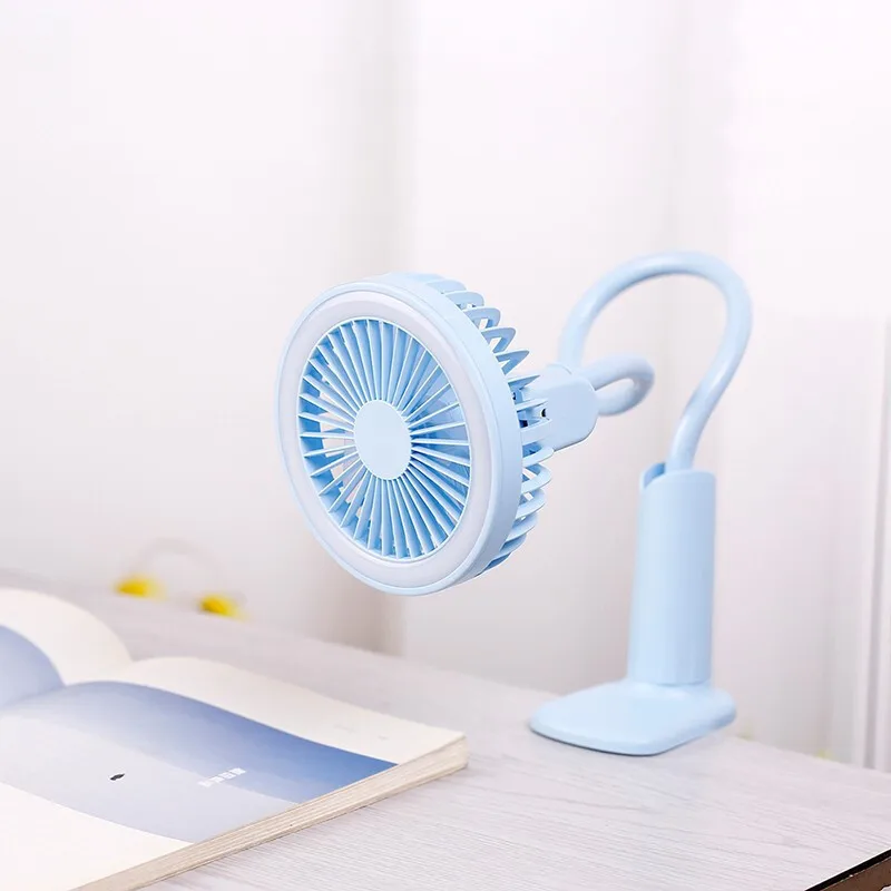 

Portable USB Fan flexible with LED light 2 Speed Adjustable Cooler Mini Fan Handy Small Desk Desktop USB Cooling Fan for child