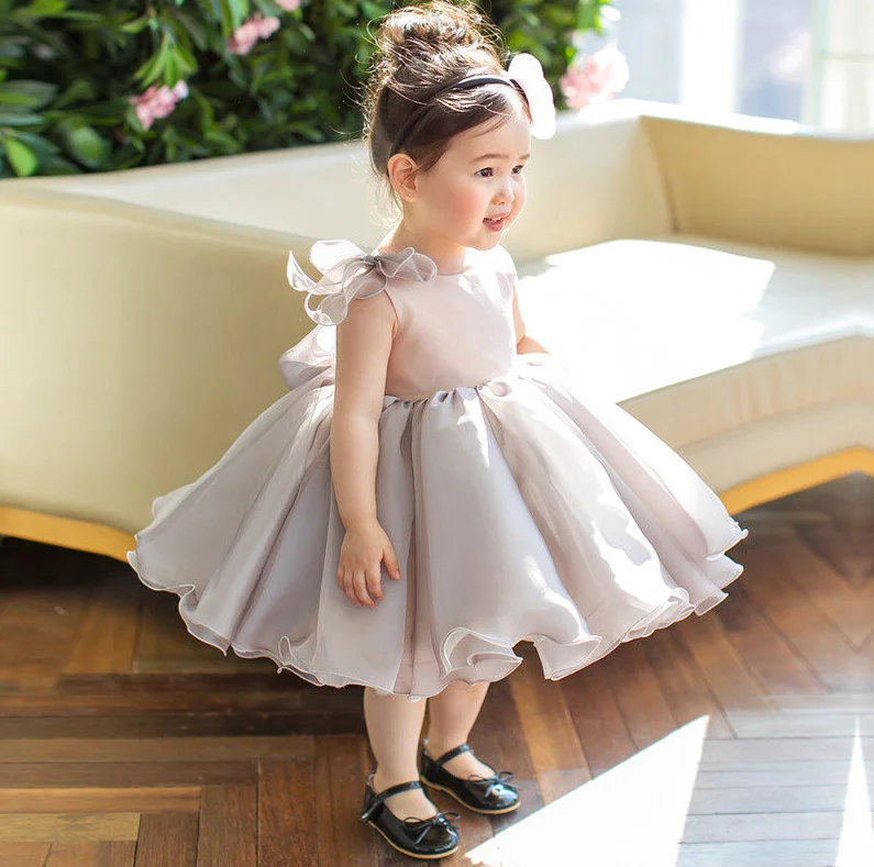 Детское бальное платье принцессы для девочек Новинка лета года, детская сетчатая Одежда с бантом, милая одежда для дня рождения, Vestidos, S4 - Цвет: as photo