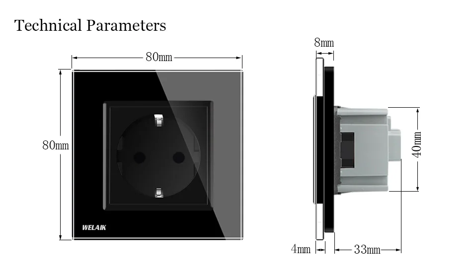 WELAIK производитель-Европейский-стандарт питания-розетка стеклянная-панель Настенная-розетка-ЕС настенная розетка-Белый-настенная розетка 16А AC110~ 250 В A18EW