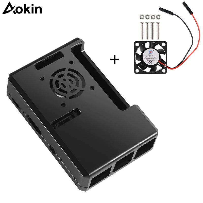 

For Raspberry Pi 3 case cooling fan, For Raspberry Pi 3 Case Transparent/Black ABS Cover for Raspberry Pi 3 B+/3/2/ B+ with Fan