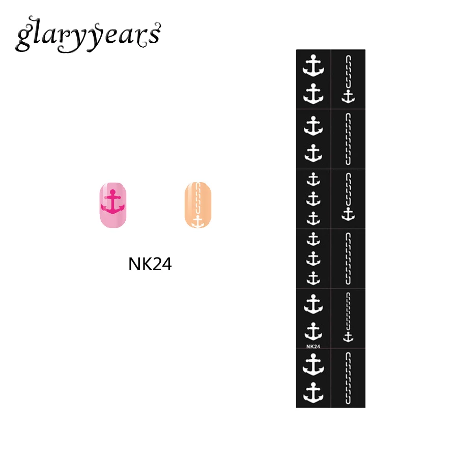 

1 PC New Sexy Product Nail Anchor Rigging Pattern Women Manicures Tool Airbrush Stamping Nail Art Template Nail Tip Stencil NK24