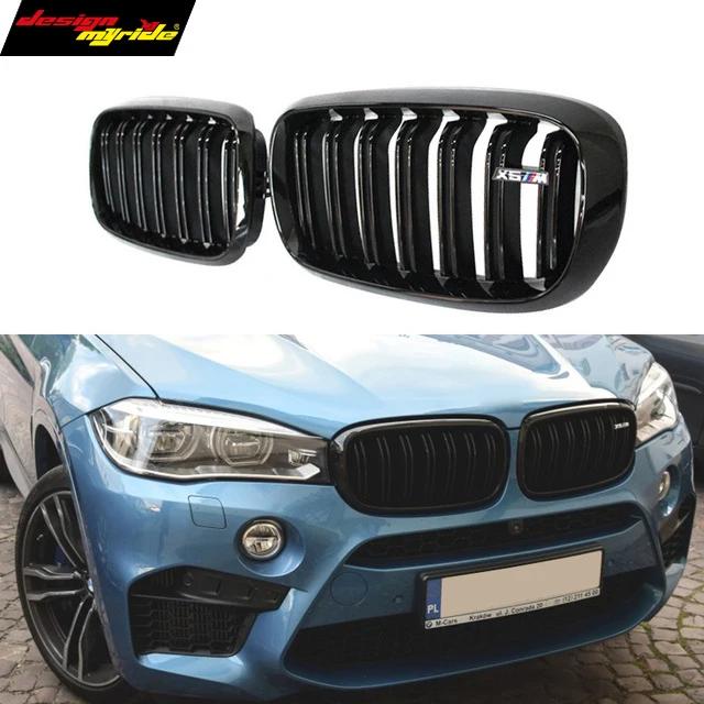 F15 F16 гриль ABS Материал двойной Планка спереди почек сетки для bmw X5 F15 X6 F16 2015 2016 внедорожник автомобиль xDrive50i xDrive 2015-2018 - изображение