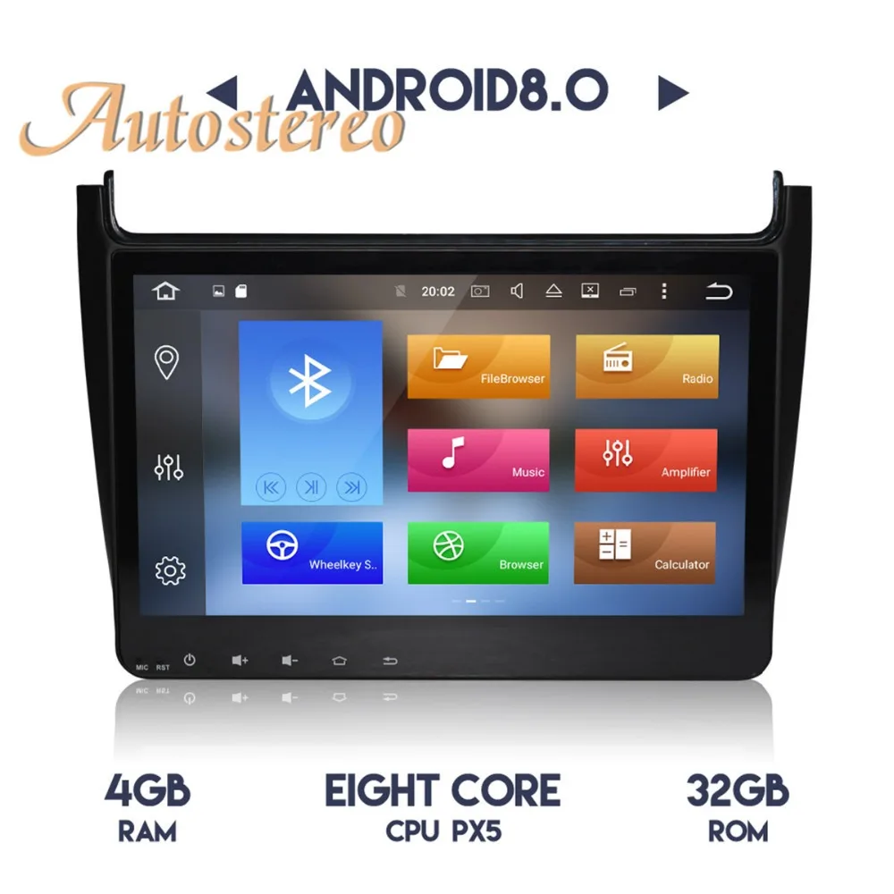 Excellent Car GPS Navigation multimedia DVD Player For Volkswagen Polo 2015 2016 2017 auto stereo Android8.0 32GB ROM 4GB RAM radio pad 0