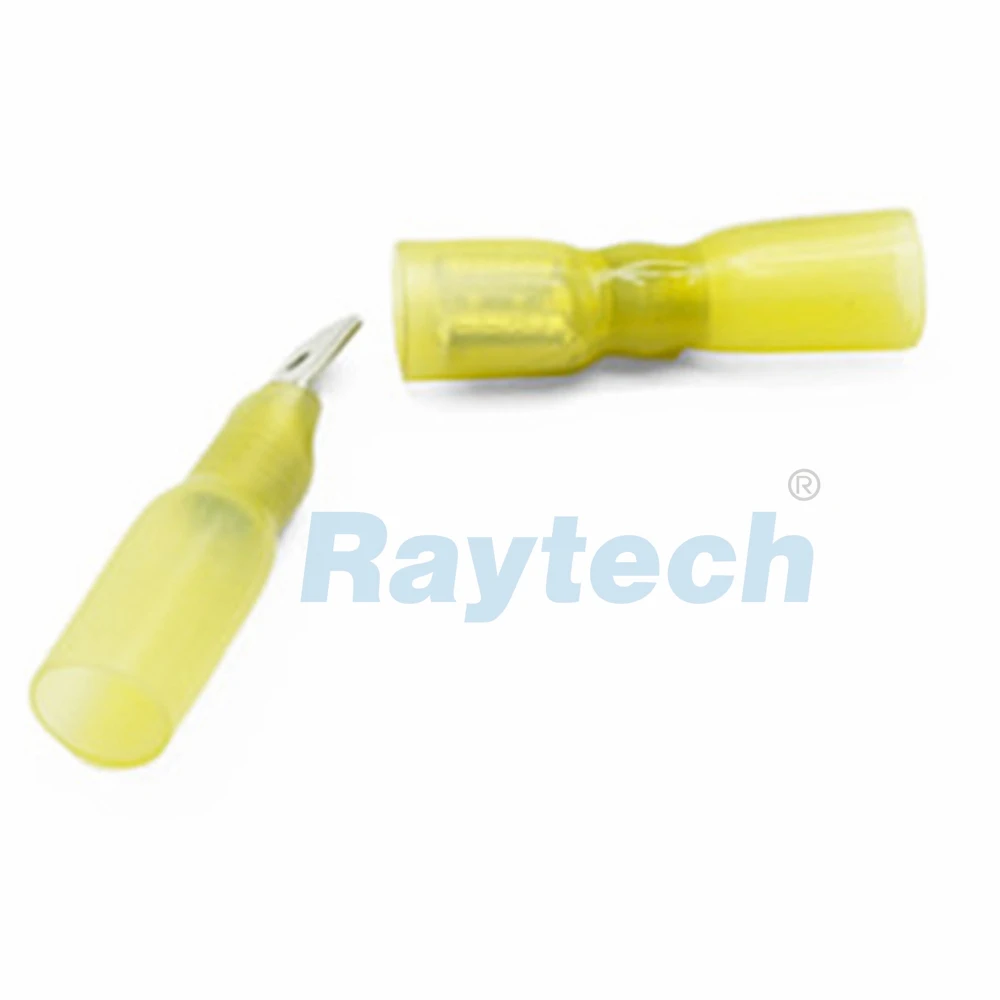 

Raytech HDPE Yellow Full Insulated Push On Terminal and Tab Terminal Heat Shrink cable accessories 10pcs 5pairs