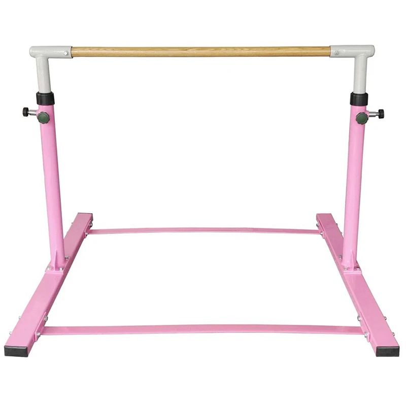 Спортивное оборудование для гимнастики с высоким баром, баланс древесины, балка для дома, турник, фитнес-оборудование, упражнения для детей - Color: Pink