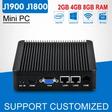 Fanless Mini PC Intel Windows 10 Celeron J1900 2 LAN Quad Core Multi Mini Computer Desktop