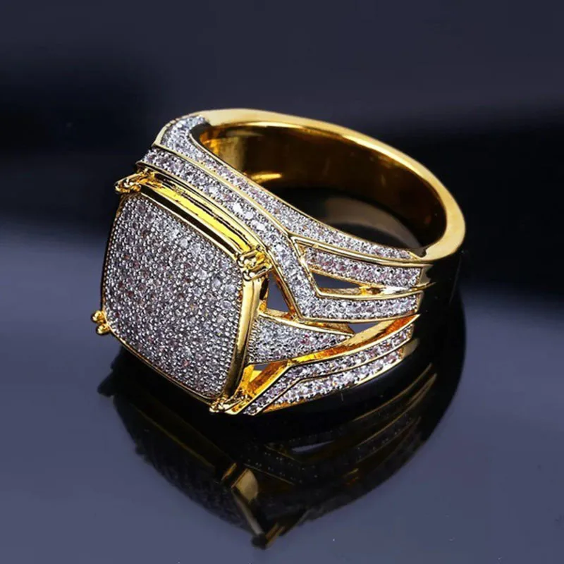 

Modyle 2019 New Fashion Big Hiphop Rock Gold Color Finger ring for men male Fashion Jewelry