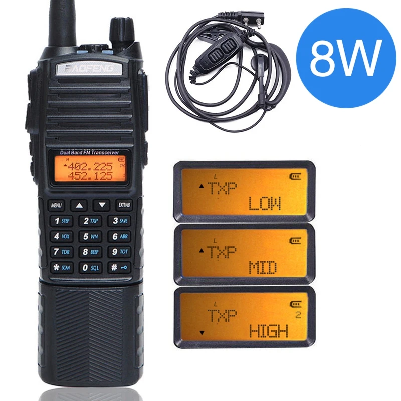 Baofeng UV-82 Plus портативная рация 8 Вт Мощный 3800 мАч Расширенный DC Аккумулятор UV82