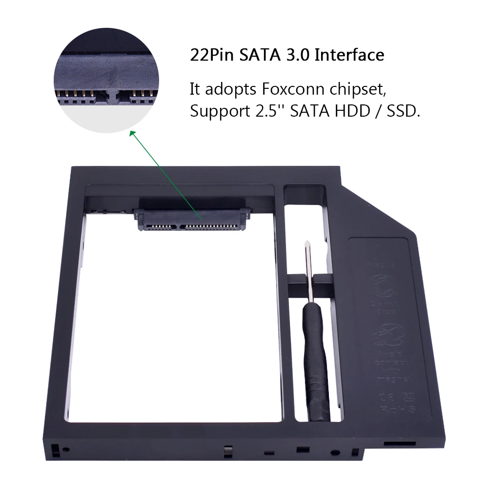CHIPAL Универсальный SATA 3 0 2nd HDD Caddy 12 7 мм для 2 5 'ƈ ТБ коробка жесткого диска SSD
